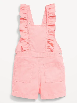 Ruffle-Trim Shortalls for Toddler Girls