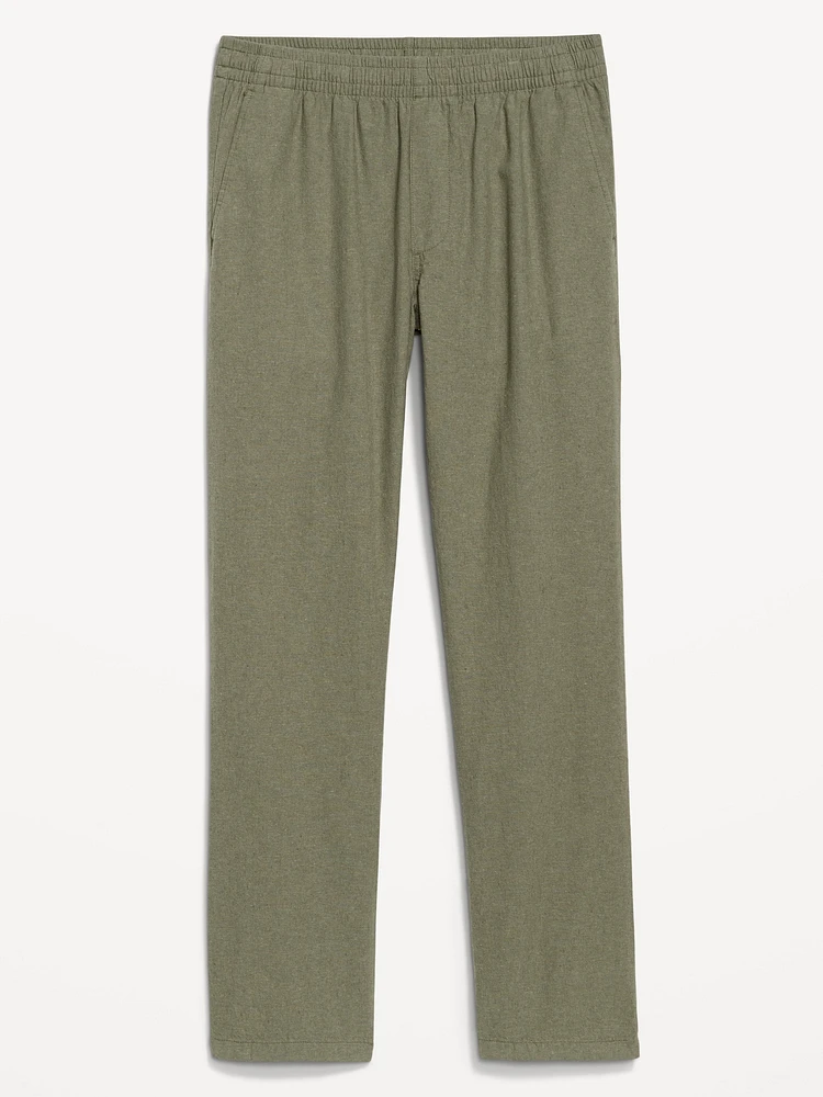 90's Straight Linen-Blend Pants