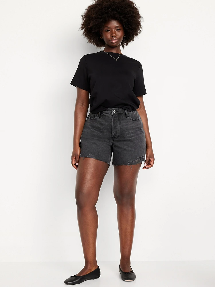 Curvy High-Waisted OG Jean Cut-Off Shorts -- 5-inch inseam