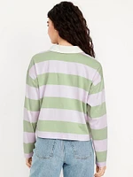 Rugby Stripe Crop Polo