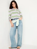 Rugby Stripe Crop Polo