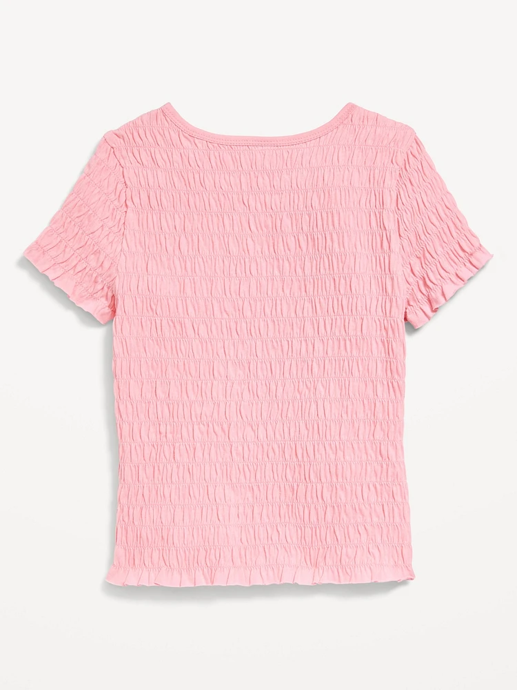 Short-Sleeve Smocked Graphic for Girls