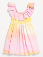 Sleeveless Ruffled Fit and Flare Dress for Toddler Girls