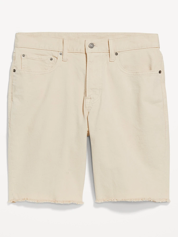 Slim Built-In Flex Jean Raw-Edge Shorts -- 9.5-inch inseam