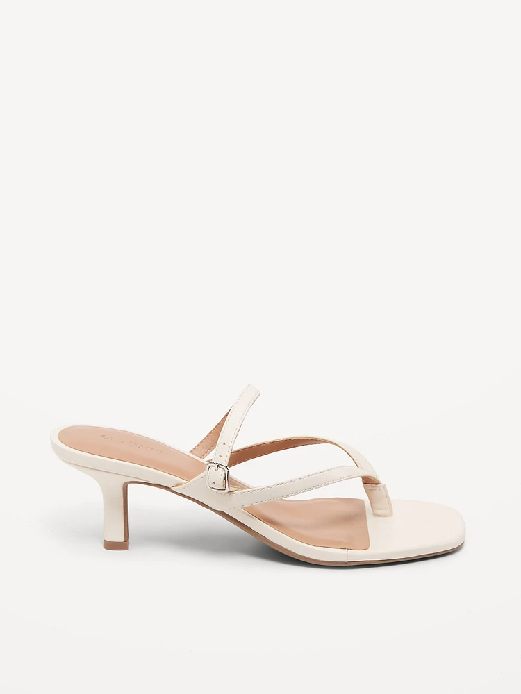 Kitten Heel Thong Sandals