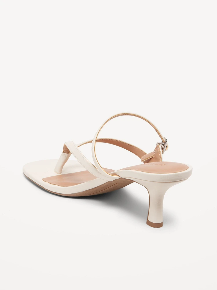 Kitten Heel Thong Sandals