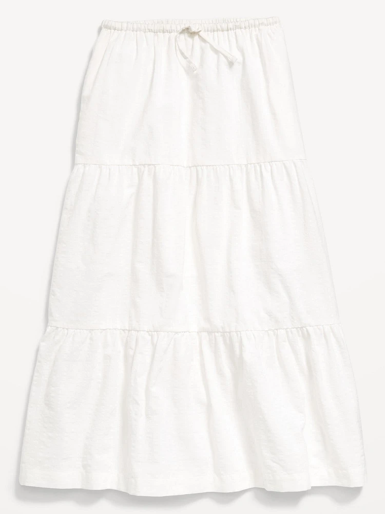 Printed Tiered Swing Midi Skirt for Girls