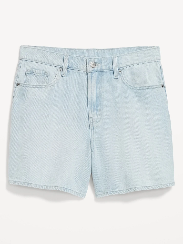 Curvy High-Waisted Baggy Jean Shorts -- 5-inch inseam