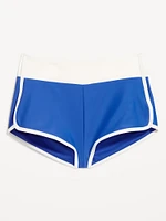 High-Waisted Matte Swim Shorts