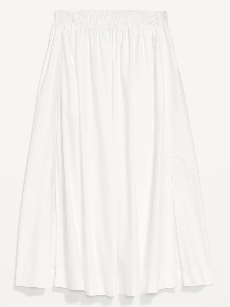 High-Waisted A-Line Midi Skirt