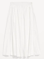 High-Waisted A-Line Midi Skirt