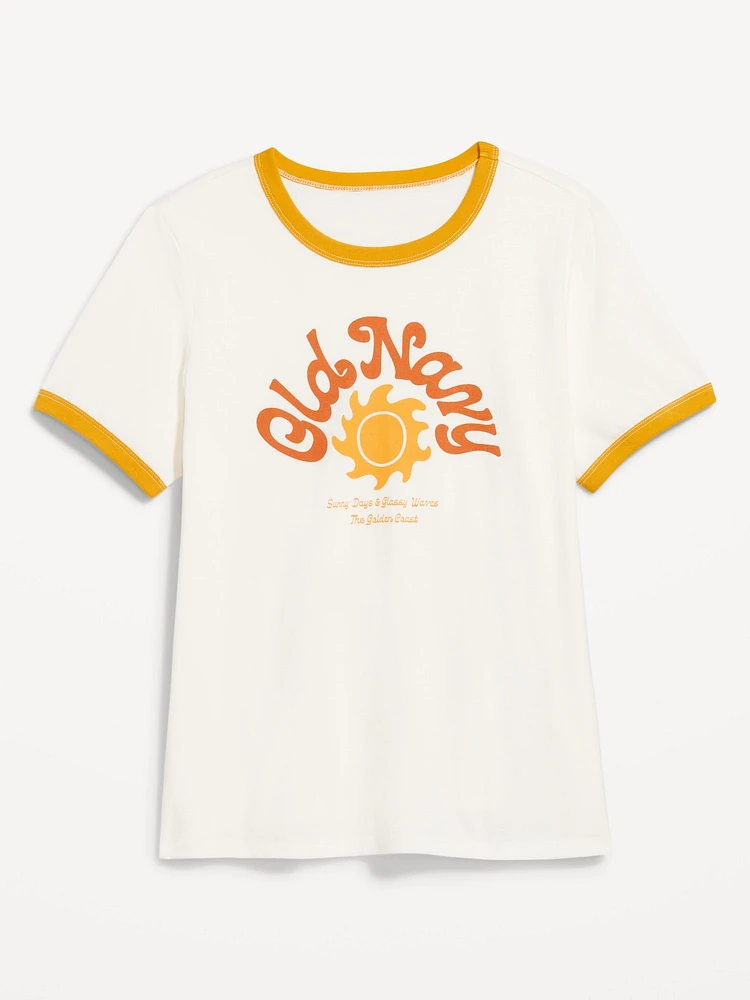 EveryWear Logo-Graphic Ringer T-Shirt