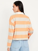 Rugby Stripe Crop Polo