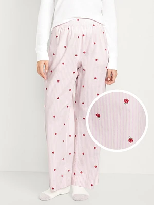 High-Waisted Poplin Pajama Pant