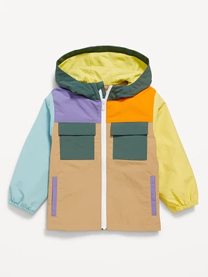 Water-Resistant Hooded Utility Jacket for Toddler Boys