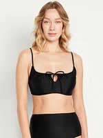 Matte Ruched Bikini Swim Top