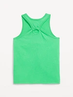 Fitted Back Cutout Graphic Tank Top for Girls