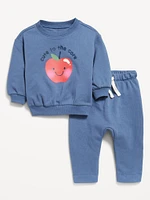 Printed French Terry Sweatshirt and Leggings Set for Baby