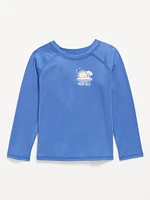 Long-Sleeve Graphic Rashguard Swim Top for Toddler Boys