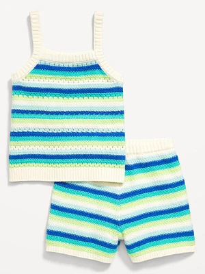 Sweater-Knit Cami and Shorts Set for Toddler Girls