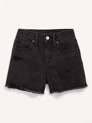 High-Waisted Frayed-Hem Jean Shorts for Girls