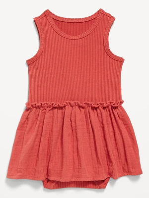 Sleeveless Ribbed Bodysuit Dress for Baby