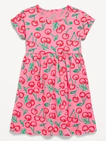 Printed Short-Sleeve Jersey-Knit Dress for Girls