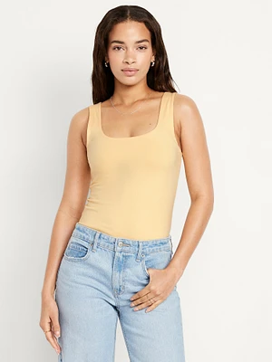 Double-Layer Scoop-Neck Tank Top