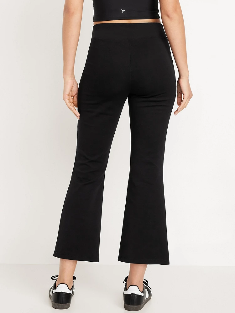 High-Waisted Dynamic Fleece Crop Kick Flare Pants