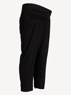 Maternity Rollover Waist Linen Pant