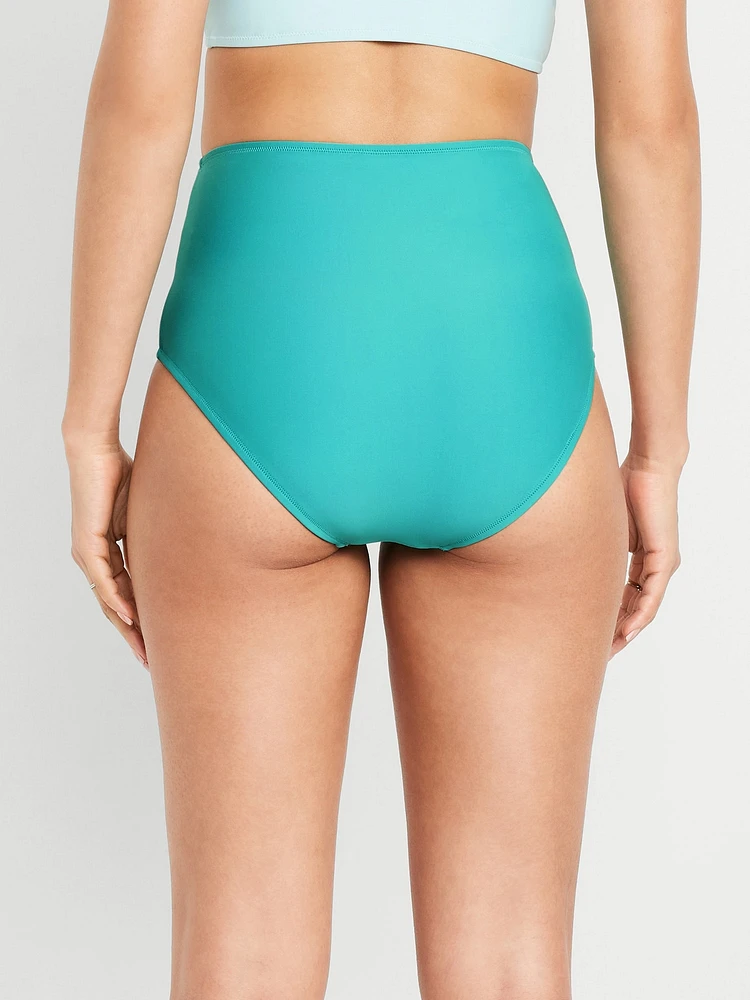 High-Waisted Bikini Swim Bottoms