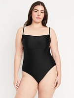 Matte Cutout Back One-Piece Swimsuit