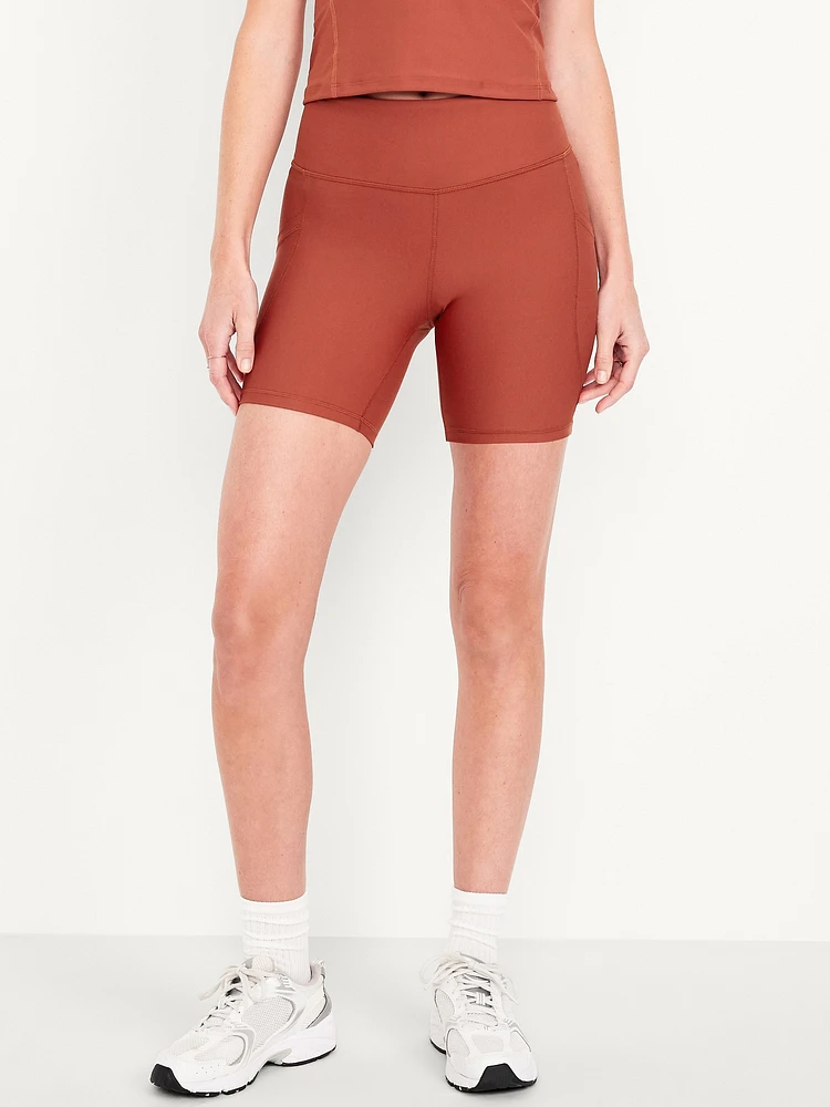 High-Waisted PowerSoft Biker Shorts -- 6-inch inseam