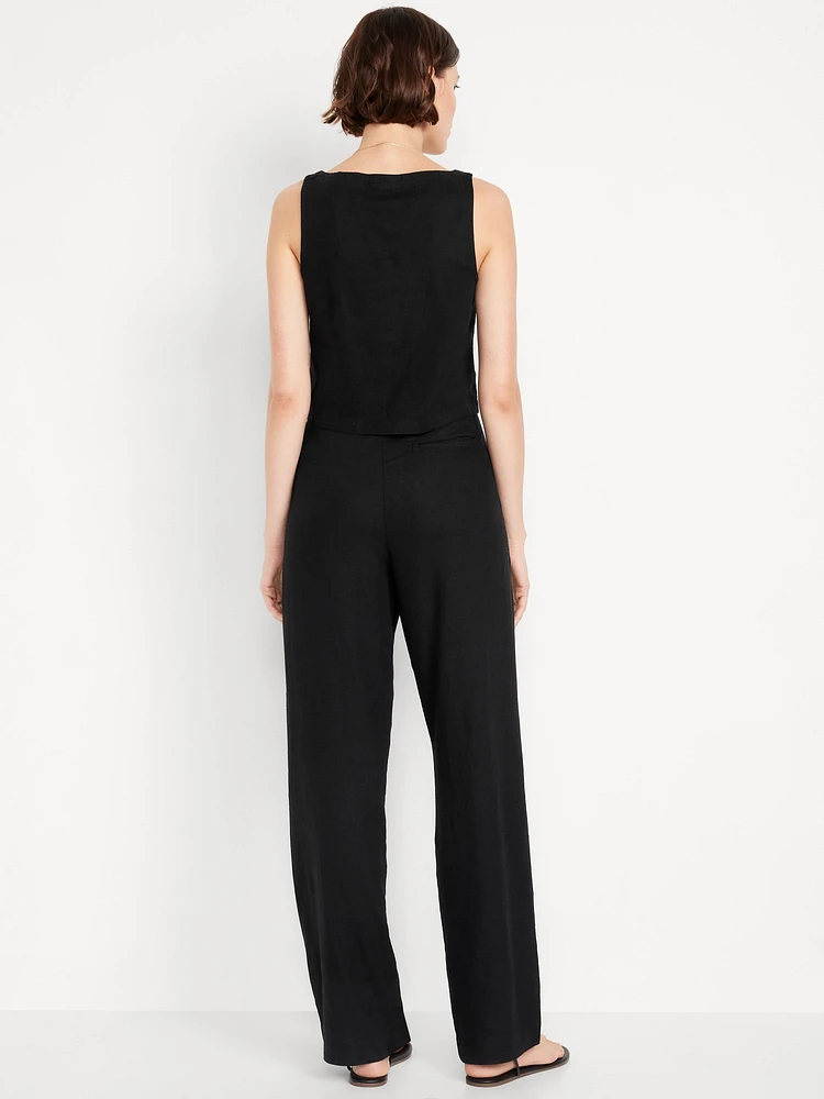 Extra High-Waisted Wide-Leg Trouser Pants