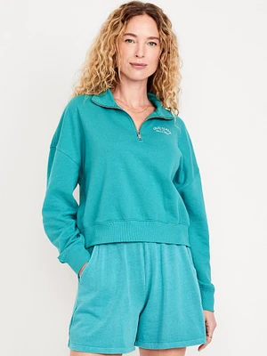 SoComfy Oversized Logo Half-Zip Sweatshirt
