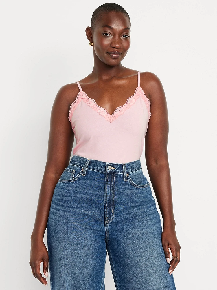 Lace-Trim Cami Tank Top