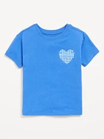 Short-Sleeve Heart-Pocket T-Shirt for Toddler Girls