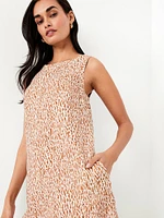Linen-Blend Mini Shift Dress
