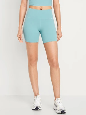 High-Waisted StudioSmooth Biker Shorts -- 6-inch inseam