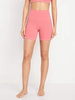 High-Waisted StudioSmooth Biker Shorts -- 6-inch inseam