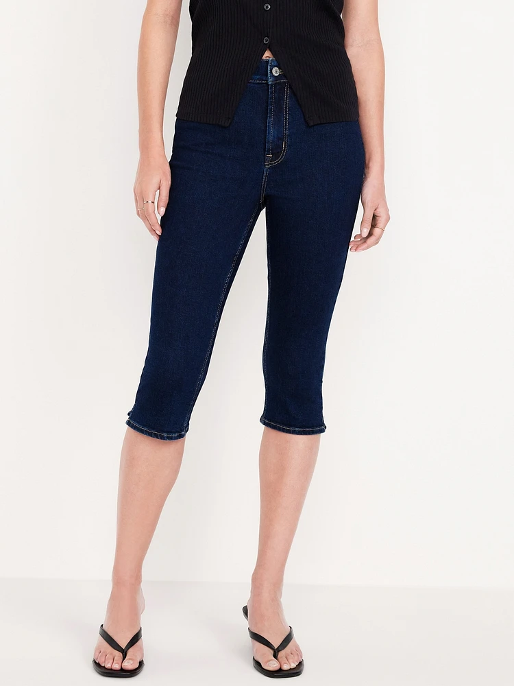 High-Waisted Rockstar Super-Skinny Capri Jeans