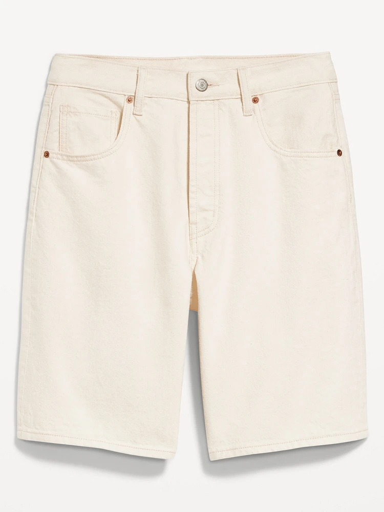Mid-Rise Baggy Jean Bermuda Shorts -- 9-inch inseam