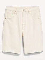 Mid-Rise Baggy Jean Bermuda Shorts -- 9-inch inseam