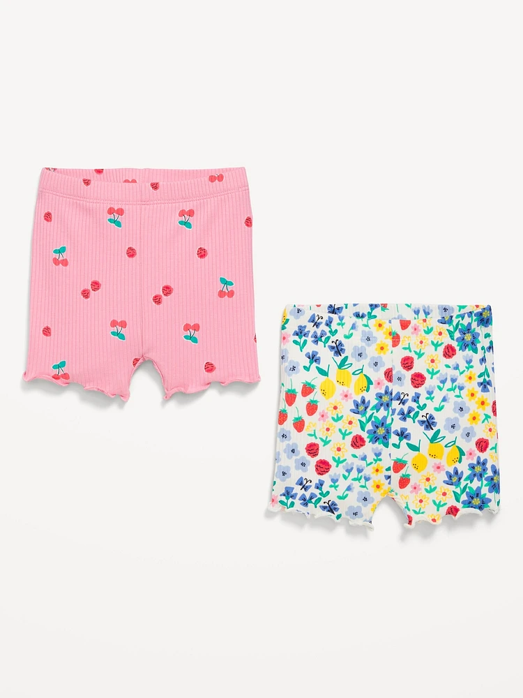 Rib-Knit Biker Shorts 2-Pack for Baby