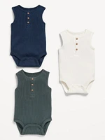 Sleeveless Waffle-Knit Henley Bodysuit for Baby