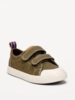 Canvas Double Secure-Strap Sneakers for Toddler Boys