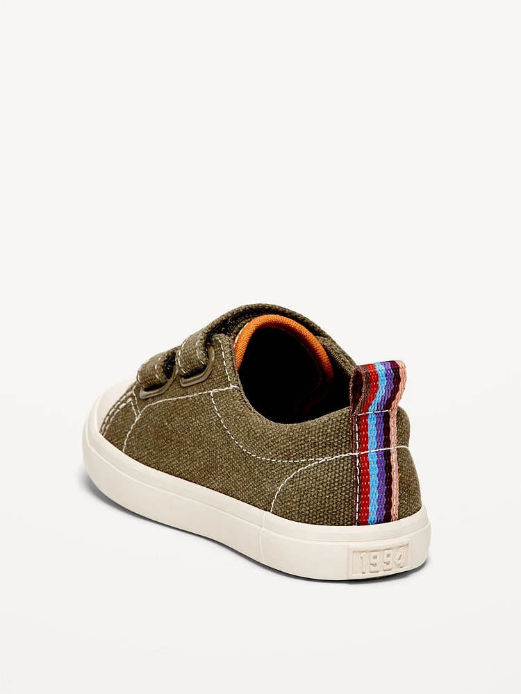 Canvas Double Secure-Strap Sneakers for Toddler Boys