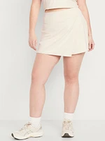 High-Waisted PowerSoft Faux-Wrap Skort