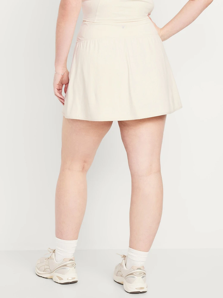 High-Waisted PowerSoft Faux-Wrap Skort