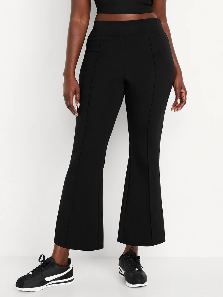 High-Waisted Dynamic Fleece Crop Kick Flare Pants